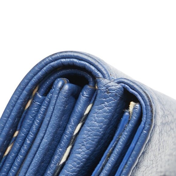 CHANEL Blue Leather Logo Wallet - Picture 7 of 13